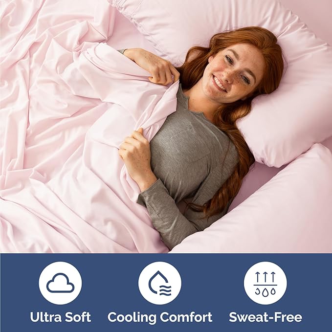 Twin 4 Piece Sheet Set - Cooling & Breathable Bed Sheets - Hotel Luxury Bed Sheets for Women, Men, Kids & Teens - Bedding w/Deep Pockets & Easy Fit - Soft & Wrinkle Free - Twin Lavender Pink Sheets