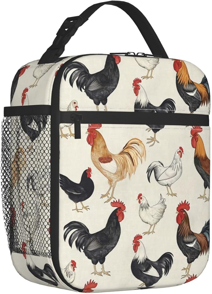 VANZEV Chicken Lunch Box for Adults Women Girls Boys Kids Cute Animal Lunch Box Insulated Cooler Reusable Lunch Bag Container Gifts for Work Office Picnic Travel School