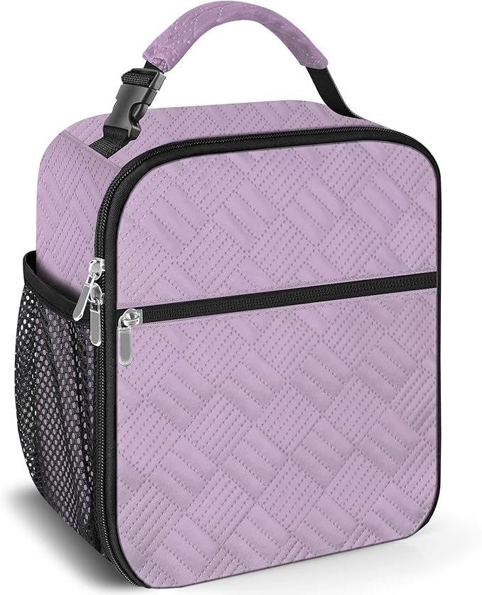 esouler Lunch Box for Men Women Adults Small Insulated lunch Tote Bag for Work Picnic Beach- Freezable Cooler Bag portable Lunch box (Purple)