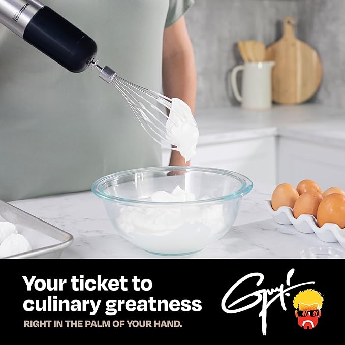 Guy Fieri's Flavortown Immersion Blender with DynamicShaft Technology, 400W & One-Hand Speed Control ??Perfect for Soups, Sauces, Smoothies, Baby Food & More ??Hand Blender & Electric Whisk