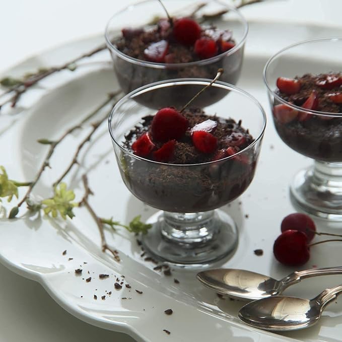 LAV Ice Cream Glass Bowls 6 Piece- Glass Dessert Cups for Dessert, Dish 9.5 oz - Clear Bowls Dessert