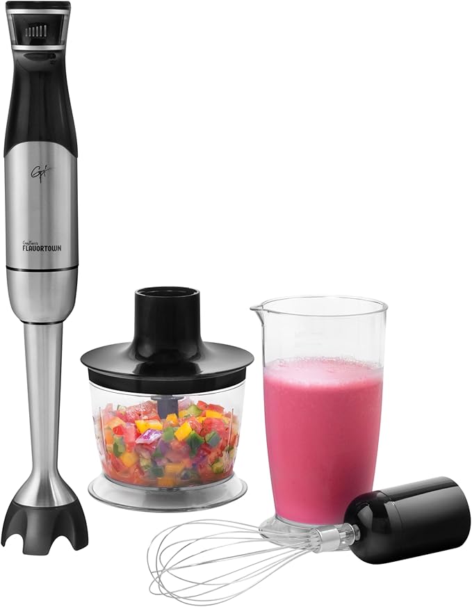 Guy Fieri's Flavortown Immersion Blender with DynamicShaft Technology, 400W & One-Hand Speed Control ??Perfect for Soups, Sauces, Smoothies, Baby Food & More ??Hand Blender & Electric Whisk