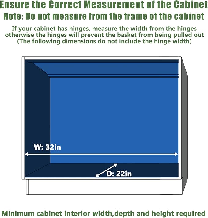 LOVMOR Pull Out Cabinet Organizer 31쩍" W x 21쩍" D, Kitchen Cabinet Pull Out Shelves Slide Out Storage