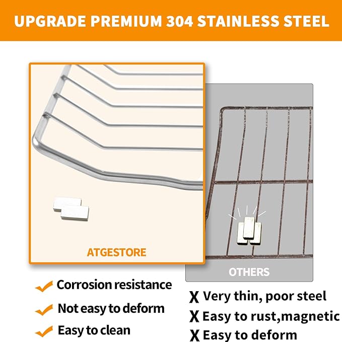 Upgraded 304 Stainless Steel DG75-01001C DG75-01001D Oven Rack Replacement for Samsung Stove Oven Parts Range Rack-flat for Samsung Oven Rack NX60A6511SS NE63A6511SS Oven Accessories 2Pcs