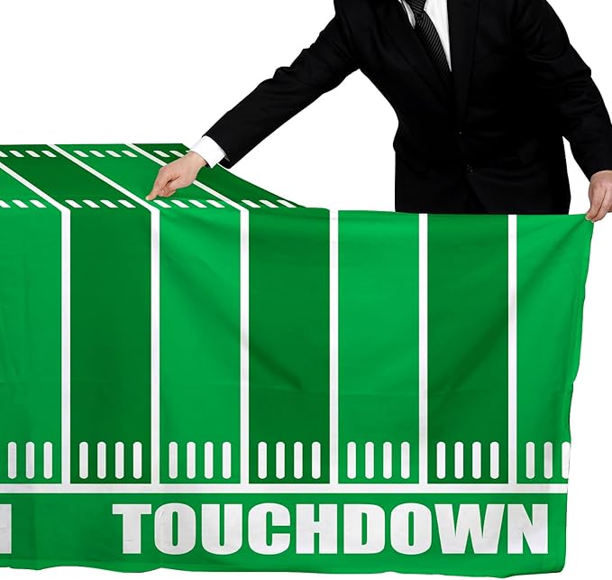 Gatherfun Football Party Decorations Disposable Tablecloth Plastic Touchdown Table Cover for Birthday Football Party Games Decoration 54 X 108Inch竊? Pack