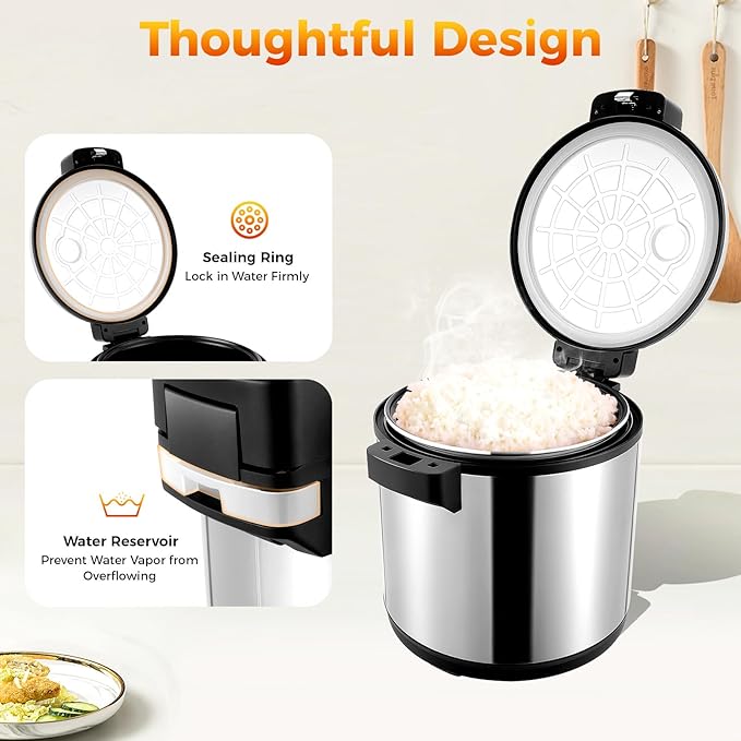 Commercial Rice Warmer, 19L/20Qt Electric Food Warmer, 110W Electric Soup Warmers with Adjustable Temperature and Non-Stick Inner Pot for Restaurant Party, Warm Function Only, NOT Cooker