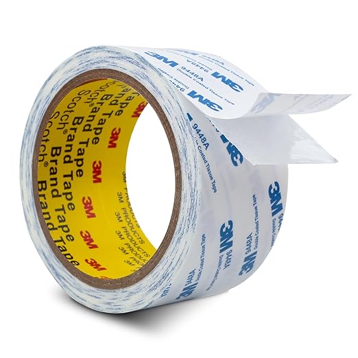 3M Double Sided Tape 2"횞32.8Ft 1 Pack 9448A Double Coated Tissue Tape Adhesive Sticky Tape Translucent Removable for Foam Art Craft Nameplate Bonding