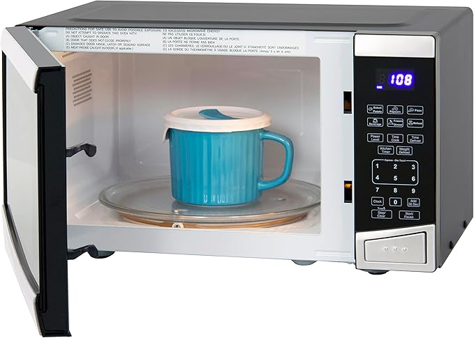 Avanti Microwave Oven 900-Watts Compact with 10 Power Levels and 6 Pre Cooking Settings, Speed Defrost, Electronic Control Panel and Glass Turntable, 0.9-Cu.Ft., Stainless Steel
