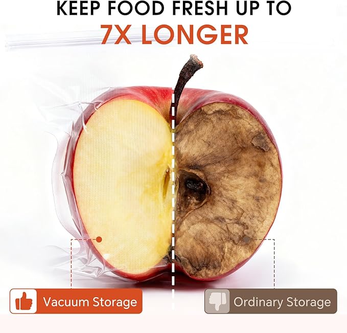 Reusable Vacuum Sealer Bags 12 Pack (11.8"x13.4") with 2 Clips, BPA-Free Vacuum Zipper Bags for Food Storage, Freezer & Sous Vide Cooking, Compatible with Food Saver Vacuum Sealers