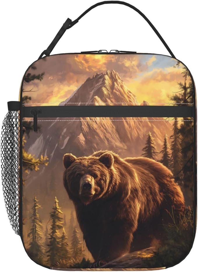 VANZEV Bear Lunch Box for Adults Women Girls Boys Kids Animal Lunch Box Insulated Cooler Reusable Lunch Bag Container Gifts for Work Office Picnic Travel School