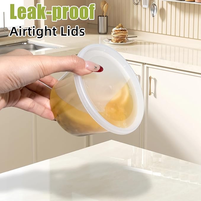 EASYTRIP [60 sets] 8oz Deli Containers with Lids竊똅ood Storage Container with airtight lid竊똏lastic Soup Containers with Lids Meal Prep/BPA Free/Freezer Safe/Dishwasher Safe/Microwave Safe/Stackable