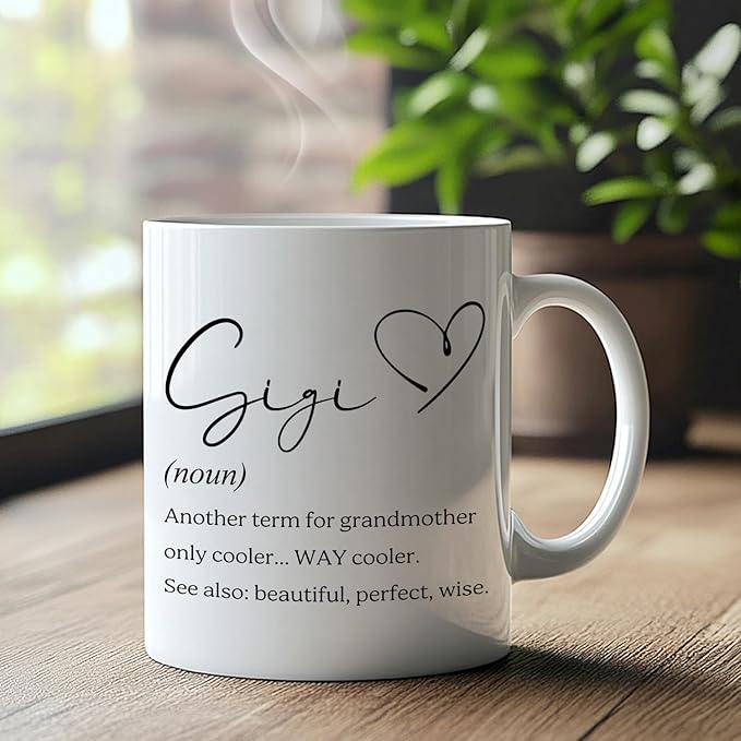 Gigi Grandma Mug, Gigi Gifts for Grandma Coffee Cup Ceramic, Grandmother Gifts from Grandkids for Birthday Christmas Ceramic Coffee Tea Mug 11 oz