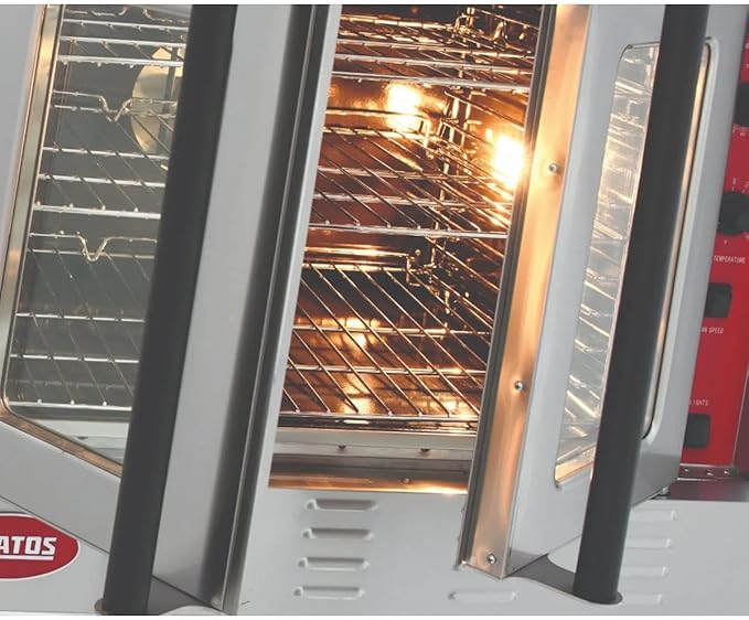 Kratos Commercial Electric Convection Oven, Full Size Double Stack Mobile Stainless Steel Electric Oven for Restaurants, 1 Phase, 240V (29Y-059)