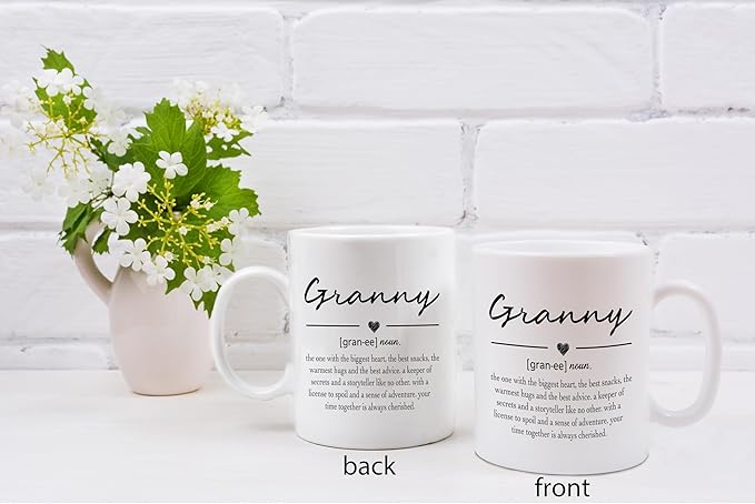 QASHWEY Granny Gifts Coffee Mug, Gifts for Granny Grandma from Grandkids, Grandma Coffee Mug, GrannyMothers Day Mug Tea Cup Gifts forGrandma, GrannyDefinition Coffee Cups Ceramic 11oz