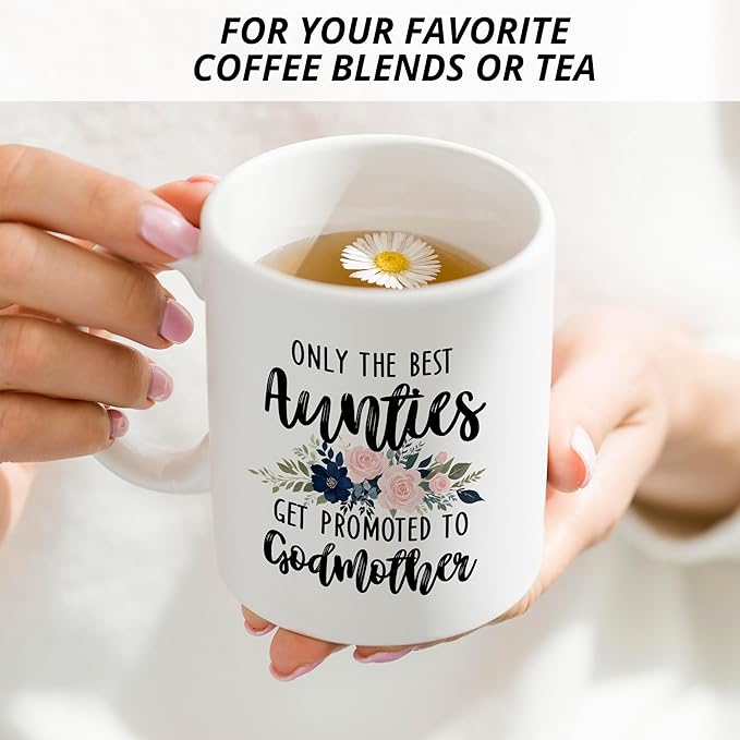Promoted to Godmother Mug, Auntie Coffee Cups Ceramic, Godmother Coffee Mug, Godmother Gift, Auntie Gifts, Gifts for Godmother, Auntie Coffee Mug Gifts for Promoted to Godmother