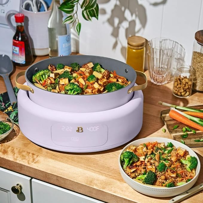 Beautiful 10-in-1 6-Qt Programmable Multi-Cooker with Oven-Safe Pot & 7 Presets ??Slow Cook, Rice, Steam, Saut챕 (lavander)