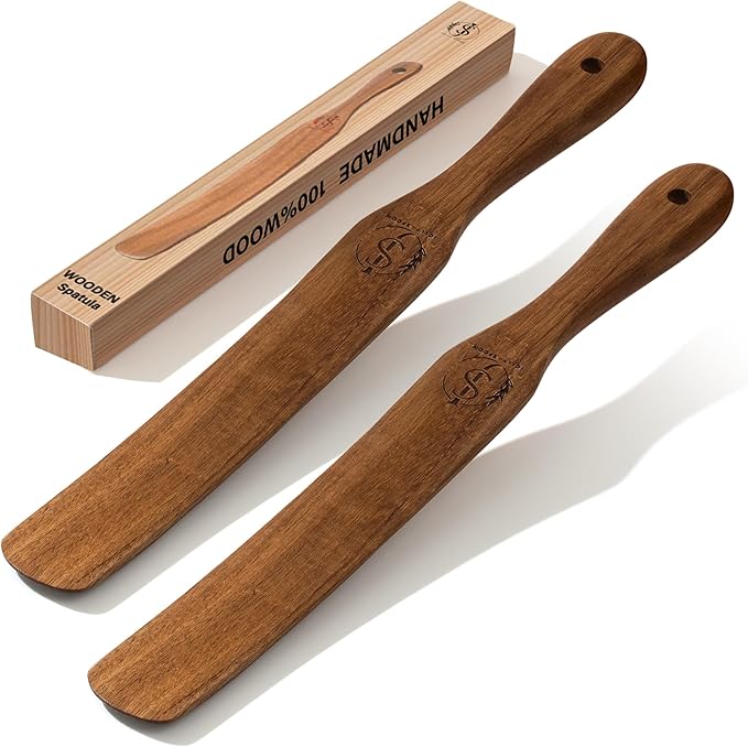 Wooden Spatula ??11??Spurtle for Sourdough Tools & Accessories ??Wood for Baking, Mixing & Scraping ??Sourdough Whisk & Jar Spatula for Cooking (02)