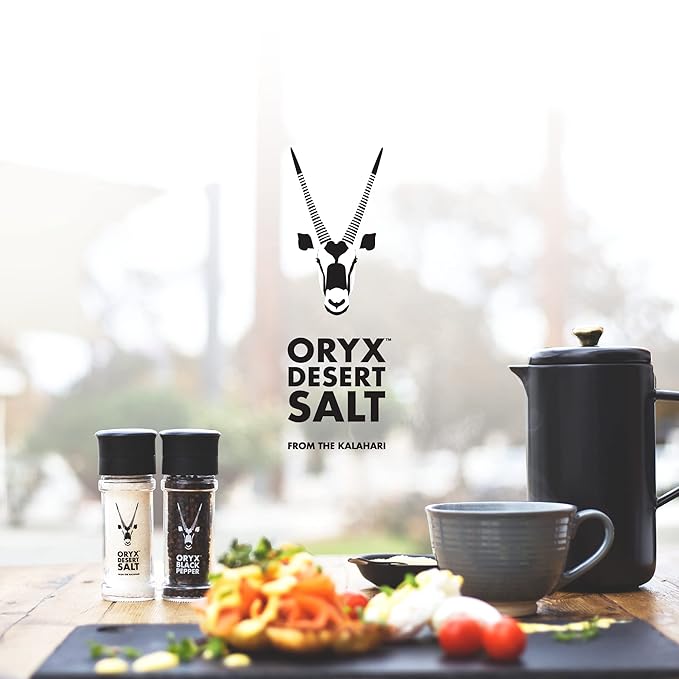 Oryx Black Pepper Grinder - 1.26oz - Manual Refillable Grinder with Premium Whole Black Peppercorns from Madagascar - Perfect for Home Cooking & Gourmet Meals - refillable reusable +20x grinder head