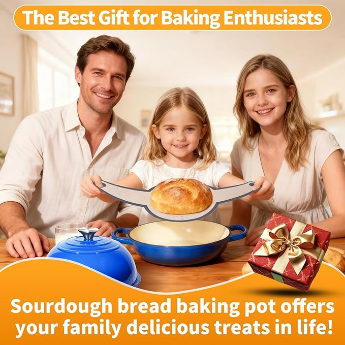 ONKO Sourdough Bread Dutch Oven, 6QT Dutch Oven for Sourdough Bread Baking, Enameled Cast Iron Bread Dome, Round Ceramic Dutch Ovens Pot with Lid for Homemade