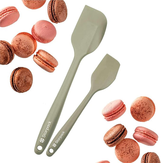 Starpack 'Scrape & Stir' Silicone Spatula Set (2 Pcs) - Heat Resistant Spatulas Set 600째F - Food Grade Kitchen Spatulas - LFGB Grade Nonstick Baking and Cooking Rubber Spatula Set