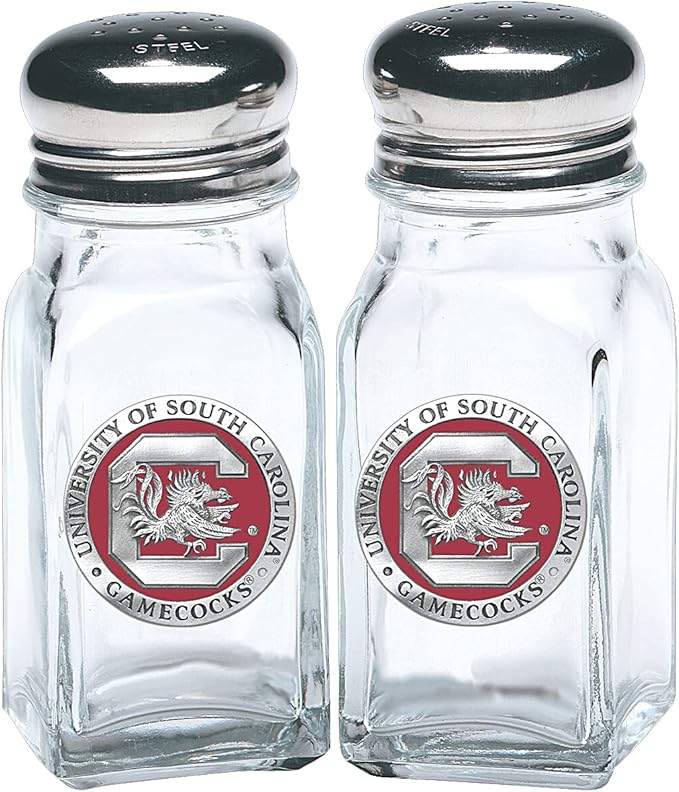 Heritage Pewter South Carolina Salt and Pepper Shaker Set of 2 Bottles | Expertly Crafted Pewter Glass