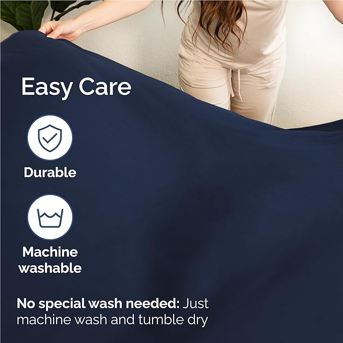 Full 6 Piece Sheet Set - Cooling and Breathable Bed Sheets - Hotel Luxury Bed Sheets for Women, Men, Kids & Teens - Bedding with Deep Pockets & Easy Fit - Soft and Wrinkle Free - Full Navy Blue Sheets