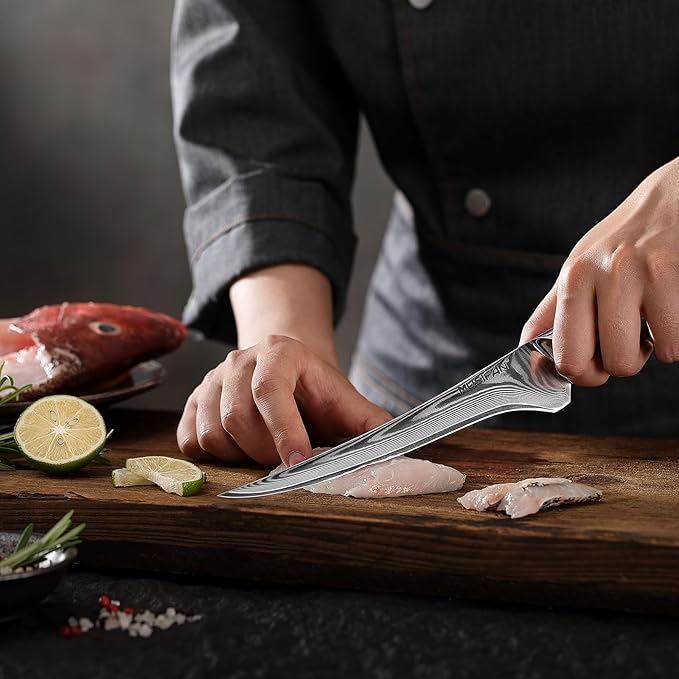 Fillet Knife 7 Inch, Precision Boning Knife for Efficient Meat Cutting and Boning竊?Boning Knife in high Carbon Steel