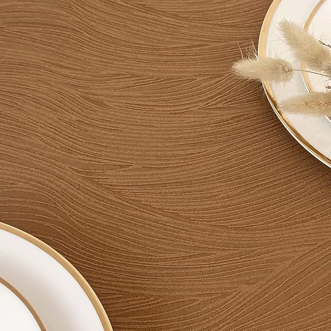 maxmill Harvest Swirl Design Table Cloth Waterproof Wrinkle Resistance Heavy Weight Soft Tablecloth for Fall Harvest Thanksgiving Dinning Tabletop Decoration Square 70 x 70 Inch, Fall Leaf