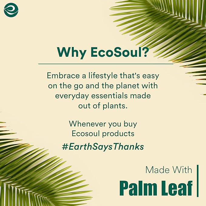 ECO SOUL Palm Leaf Plates 6" Round (100 Count) - Disposable, Eco-Friendly, Biodegradable Bamboo Appetizer Plates - Perfect Dinnerware for Christmas Parties, Weddings, Events & Holidays