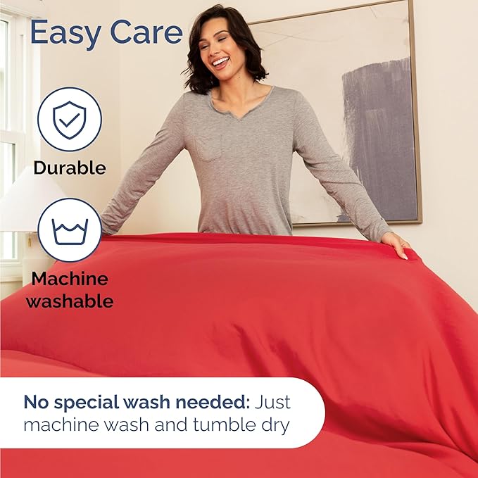 Twin 4 Piece Sheet Set - Cooling and Breathable Bed Sheets - Hotel Luxury Bed Sheets for Women, Men, Kids & Teens - Comfy Bedding with Deep Pockets & Easy Fit - Soft and Wrinkle Free - Twin Red Sheets