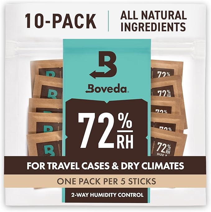 Boveda 72% RH 2-Way Humidity Control ??Restores & Maintains Humidity ??All in One Solution for Humidification- Patented Technology - Convenient & Versatile - 10 Count Resealable Bag