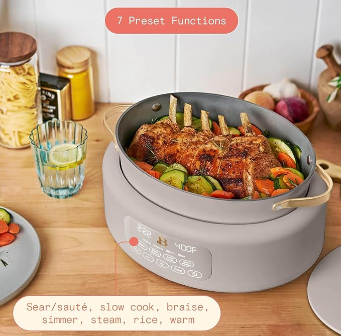 Beautiful 10-in-1 6 Qt Multi-Cooker with LED Digital Display ??Multi-Function Appliance for Rice, Steam, Slow Cook, Sear, Roast & Daily Meals, Nonstick Pot, Space-Saving Solution for Kitchen Cooking