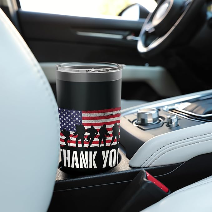 Thank You - Patriotic America Veterans Memorial Day Stainless Steel Insulated Tumbler