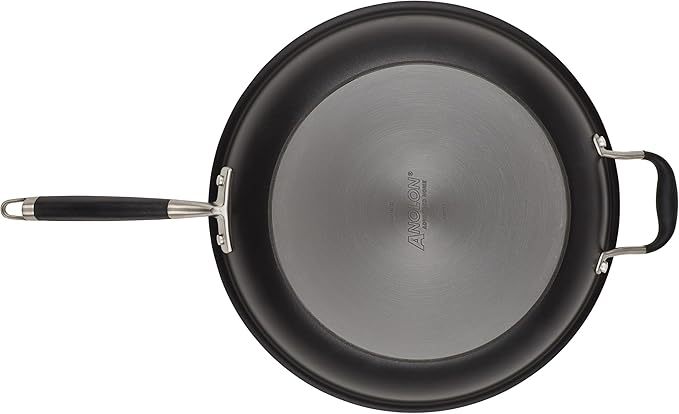 Anolon Advanced Home Hard Anodized Nonstick Frying Pan, 14.5 Inch ??Large Skillet with Helper Handle, 14 Inch Nonstick Frying Pan, Durable Cookware - Onyx