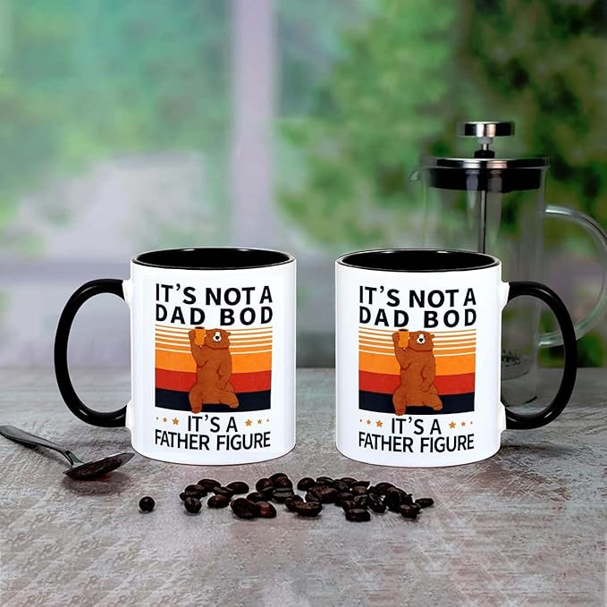 Luka Tech Father Day Gifts,'It's Not a Dad BOD,It's a Father Figure'Fathers Day Mug/Dad Mug.Gifts for Men/Him,Father's Day Gifts from Daughter/Son.Birthday