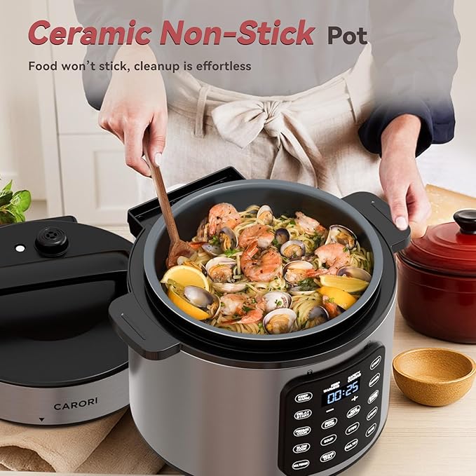 Electric Pressure Cooker 6 Qt, 9 Functions Programmable Instant Pot with IMD Touchscreen, Rice Cook, Slow Cook, Steam, Saut챕, Warm, 16+ Safety Features, 1000W Silver