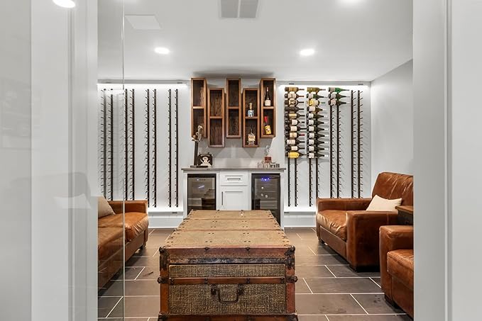 Ultra Wine Racks Wall Mounted Label-Out Wine Racks (3 Foot 3 Deep, Matte Black, 27 Wine Bottles) - Modern Metal Wine Storage, Modular Design for Home Bar, Kitchen, Dining Rooms, & Wine Cellars