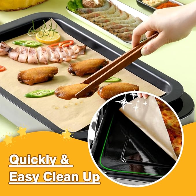 Air Fryer Liners Compatible with Cuisinart Air Fryer Cuisinart Convection Toaster Oven, 100 PCS Unbleached Baking Parchment Paper and 4 PCS Non-stick Mat