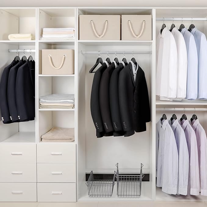 TOPIA HANGER Wooden Coat Hangers 30 Pack, Black Wood Suit Hangers with Non Slip Pants Bar, 360째 Swivel Hook and Shoulder Notches for Camisole, Jacket, Pants, Smooth Finish Clothes Hangers -CT34B30