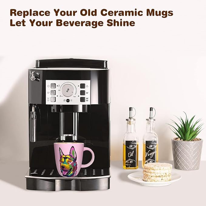 Soft Touch German Shepherd Pink Mug - 18 Oz Ceramic Coffee Mug with Premium Box - Coffee Cup for Dog Lovers - Unique Tea Cup for Every Day