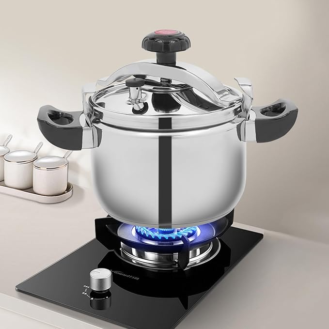 6.35Quart Stainless Steel Pressure Cooker Presto Pressure Canner Secure locking System Pressure Pot Thickened Silicone Ring And Anti-scald Handle Pots and Pans Kitchen Cookware Dishwasher Safe (7L)