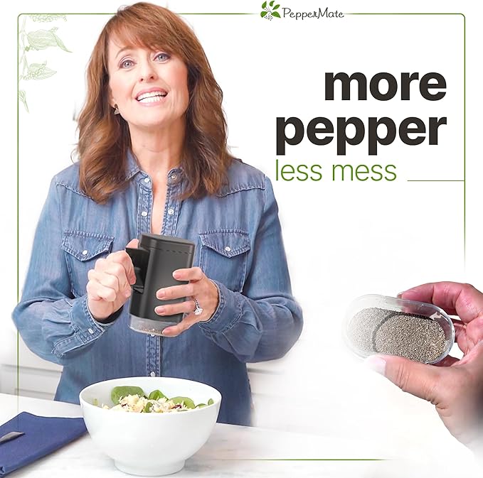 PepperMate Traditional Pepper Grinder Mill - Manual, High-Efficiency Salt and Pepper Grinder Set - Durable, Adjustable Coarseness Pepper Mill Grinder - Easy to Use(Aqua)