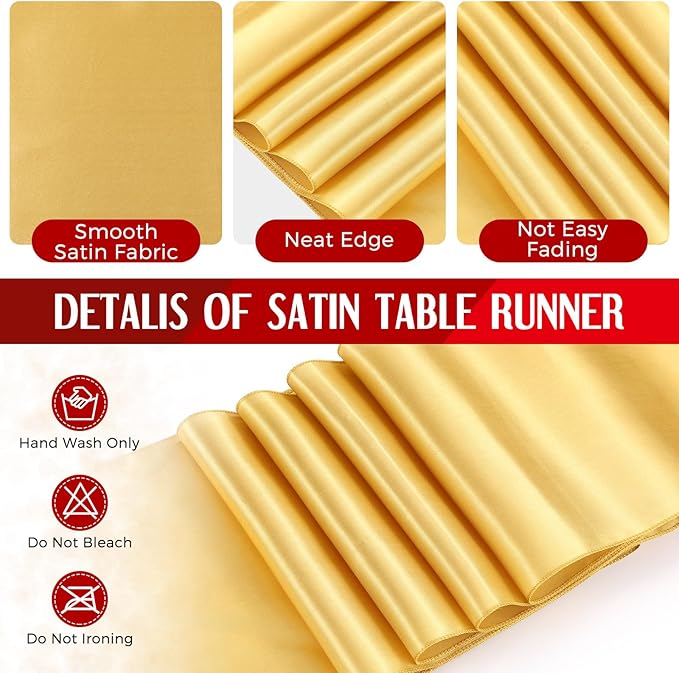 Tudomro 16 Pcs Red and Gold Disposable Plastic Tablecloths and Satin Table Runner Set 54x108 Inch Tablecloth 12x108 Inch Table Runners for New Year Wedding Birthday Baby Shower Graduation