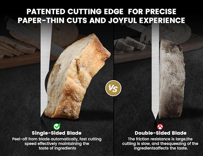 Bread Knife for Homemade Bread, 10.6 Inch Multifunction Serrated Knife, Razor Sharp Slicer, High Carbon German Steel Bread Cutter, Ergonomic Handle Design for Sourdough Turkey Fruit Cutting