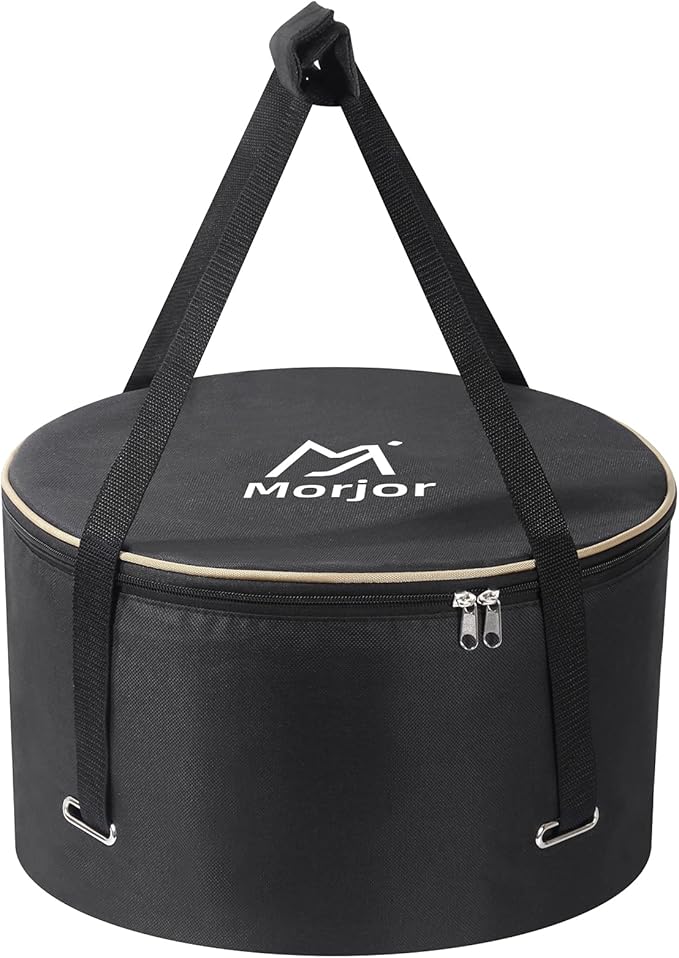 Dutch Oven Bag for 14 Inch Dutch Oven, Carry Bag with Extra Inner Crossed Straps & 2 Pockets