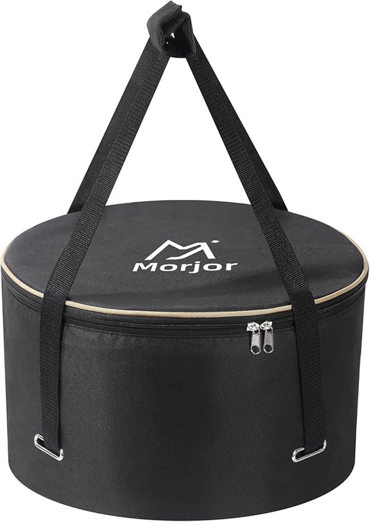 Dutch Oven Bag for 14 Inch Dutch Oven, Carry Bag with Extra Inner Crossed Straps & 2 Pockets