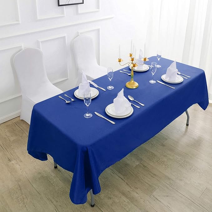 Cupuamon Rectangle Tablecloth 60x120 inch Washable Polyester Fabric Table Cloth for Wedding Party Dining Banquet Decoration（60x120, Royal Blue）