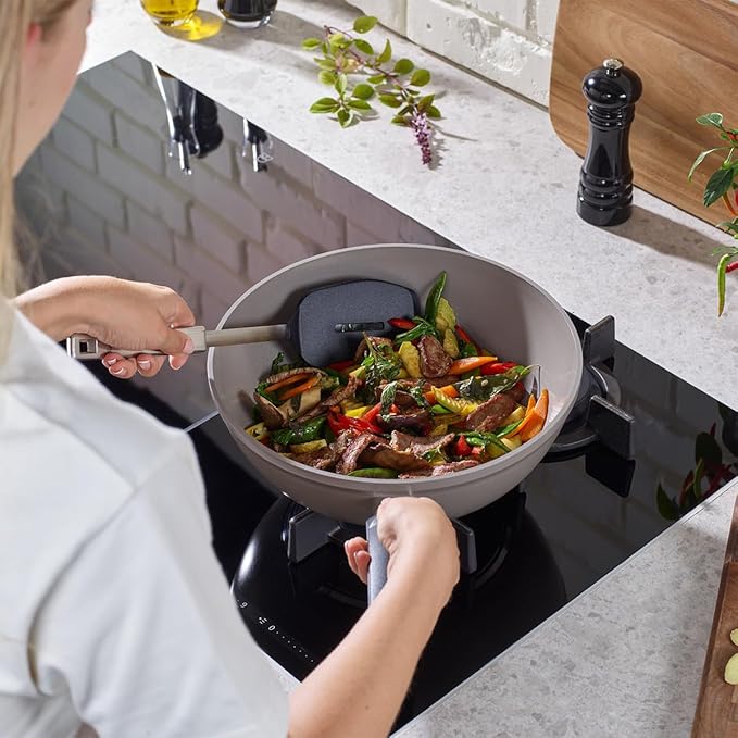 Fissler Ceratal Comfort Ceramic 11 Inch Non-Stick Wok, Orbit Black, Made without PFAS