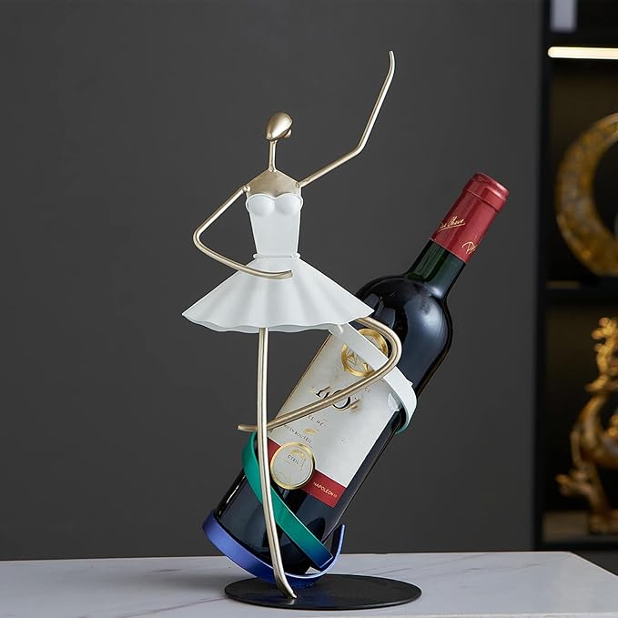 XINXUAN Ballet Dancer Metal Wine Rack-Modern Bar&Countertop Decor-Artistic Wine Holder- Gift for Wine Lover-14.96?쒱