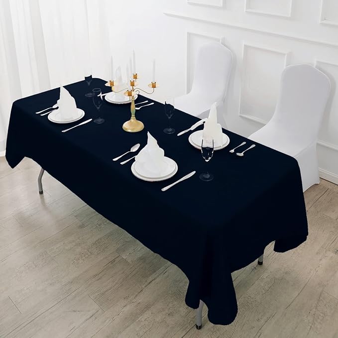 6 Pack Navy Blue Tablecloth 60 x 102 Inch Table Cloth for 6 Foot Rectangle Tables, Wrinkle Resistant Washable Polyester Fabric Table Covers for Party, Wedding,Dining,and Banquet